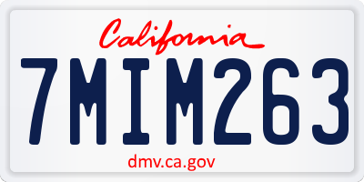 CA license plate 7MIM263