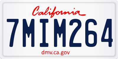 CA license plate 7MIM264