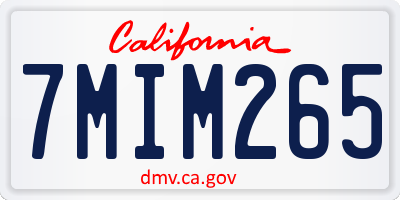 CA license plate 7MIM265