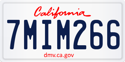 CA license plate 7MIM266
