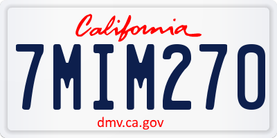 CA license plate 7MIM270