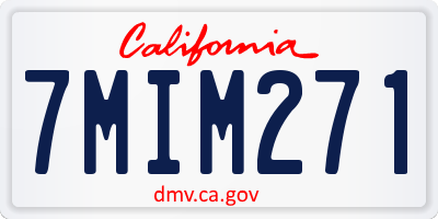 CA license plate 7MIM271