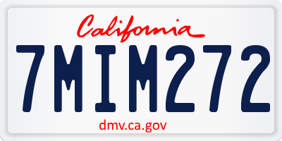 CA license plate 7MIM272