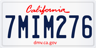 CA license plate 7MIM276