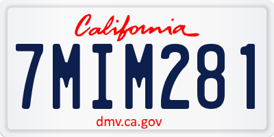 CA license plate 7MIM281