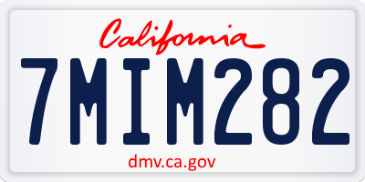 CA license plate 7MIM282