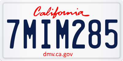 CA license plate 7MIM285