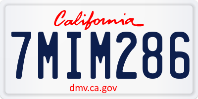 CA license plate 7MIM286