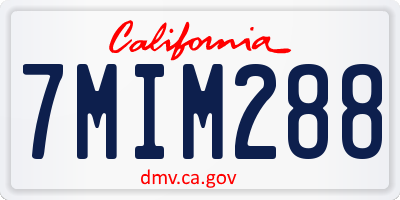 CA license plate 7MIM288