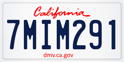 CA license plate 7MIM291