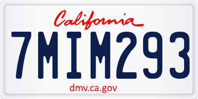 CA license plate 7MIM293