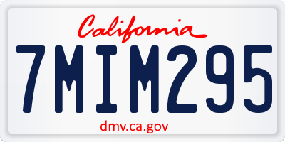 CA license plate 7MIM295