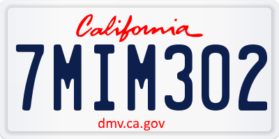 CA license plate 7MIM302