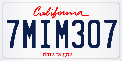 CA license plate 7MIM307