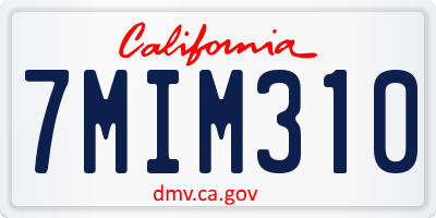CA license plate 7MIM310