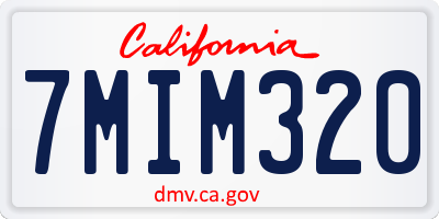 CA license plate 7MIM320