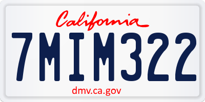 CA license plate 7MIM322