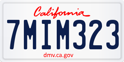 CA license plate 7MIM323