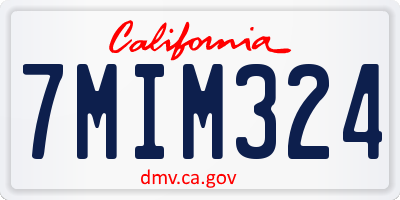 CA license plate 7MIM324