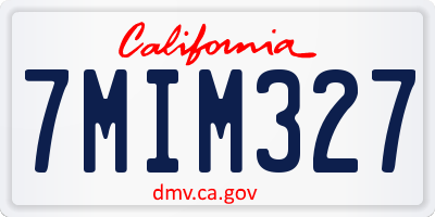 CA license plate 7MIM327