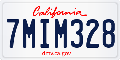 CA license plate 7MIM328