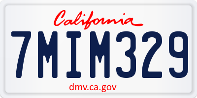 CA license plate 7MIM329