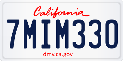 CA license plate 7MIM330