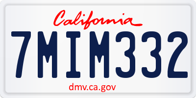 CA license plate 7MIM332
