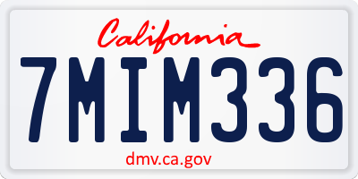 CA license plate 7MIM336