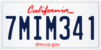 CA license plate 7MIM341