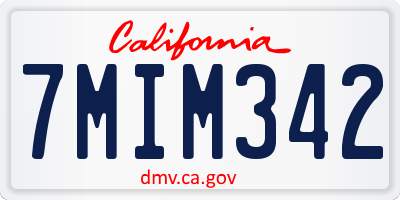 CA license plate 7MIM342