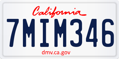 CA license plate 7MIM346