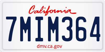 CA license plate 7MIM364