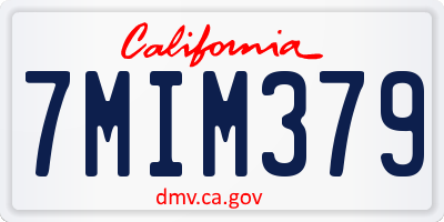 CA license plate 7MIM379