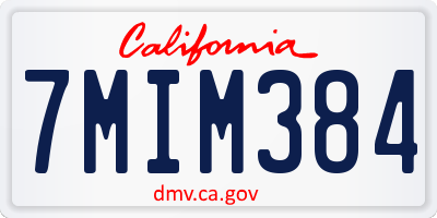 CA license plate 7MIM384