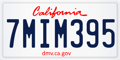 CA license plate 7MIM395