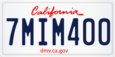 CA license plate 7MIM400