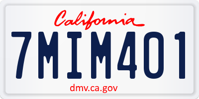 CA license plate 7MIM401