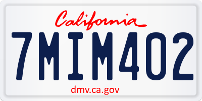 CA license plate 7MIM402