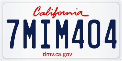 CA license plate 7MIM404