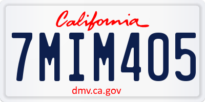 CA license plate 7MIM405