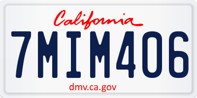 CA license plate 7MIM406