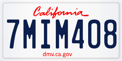 CA license plate 7MIM408