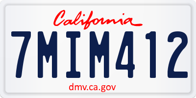 CA license plate 7MIM412