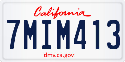 CA license plate 7MIM413