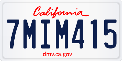 CA license plate 7MIM415