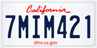 CA license plate 7MIM421