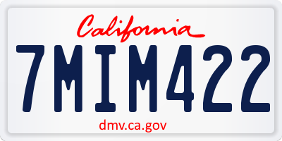 CA license plate 7MIM422
