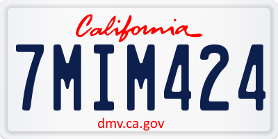 CA license plate 7MIM424
