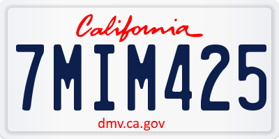 CA license plate 7MIM425